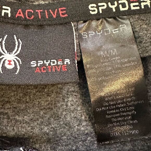 SPYDER ACTIVE ProWeb Men’s Performance ¼ Zip Baselayer Gray Jacket Medium - Picture 2 of 7